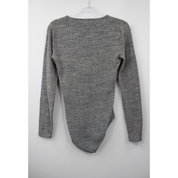Madewell Women's Song Scoop Bodysuit Stretch Light Heather Gray Size Ms - Picture 5 of 7
